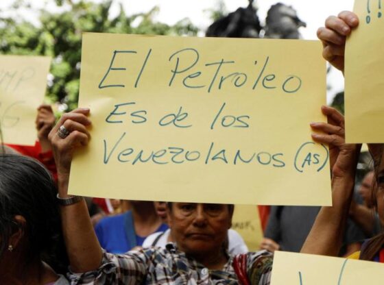 An anti-Trump demonstration this week in Caracas.